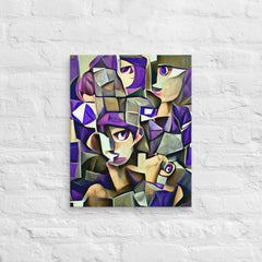 Echoes Of A Woman Face In Cubism Canvas (20x16 ) by Canvas Devil. Available at Canvas Devil.