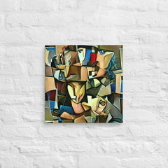 Echoes Of Eyes In Cubism Canvas (16x16 ) by Canvas Devil. Available at Canvas Devil.