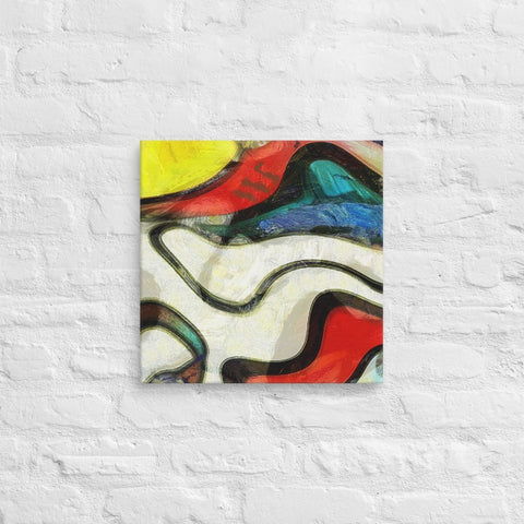 16x16 Mondrian Swirling Shapes Canvas Canvas Devil