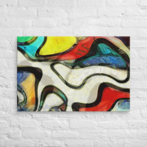 24x36 Mondrian Swirling Shapes Canvas Canvas Devil