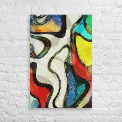 36x24 Mondrian Swirling Shapes Canvas Canvas Devil