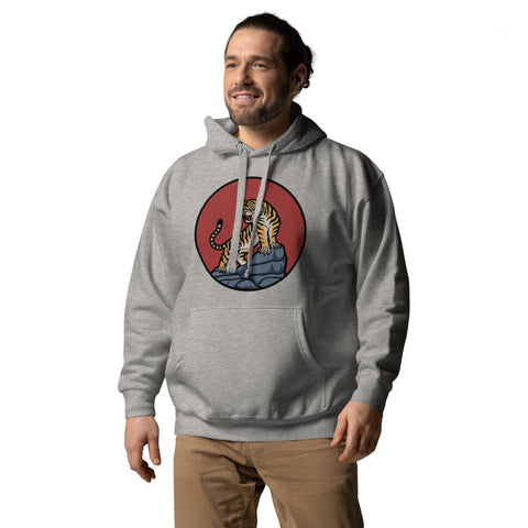 Carbon Grey Asian Mountain Tiger Unisex Premium Hoodie Cotton Heritage