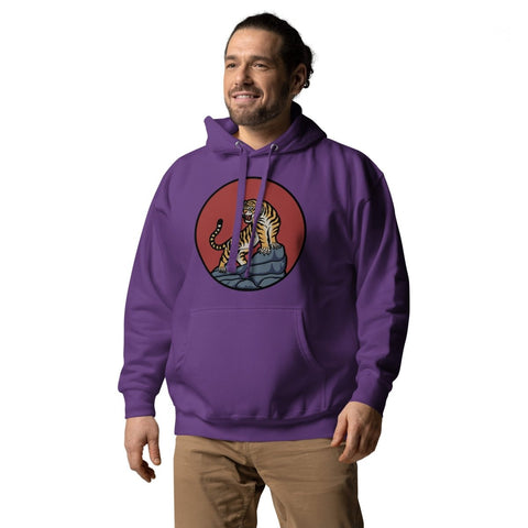 Purple Asian Mountain Tiger Unisex Premium Hoodie Cotton Heritage