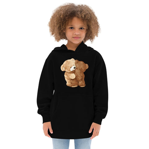 Black Bear Hug Kids Fleece Hoodie Cotton Heritage