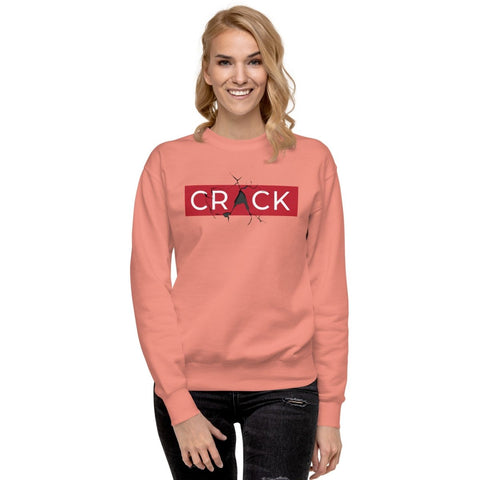 Dusty Rose Crack Unisex Premium Sweatshirt Cotton Heritage