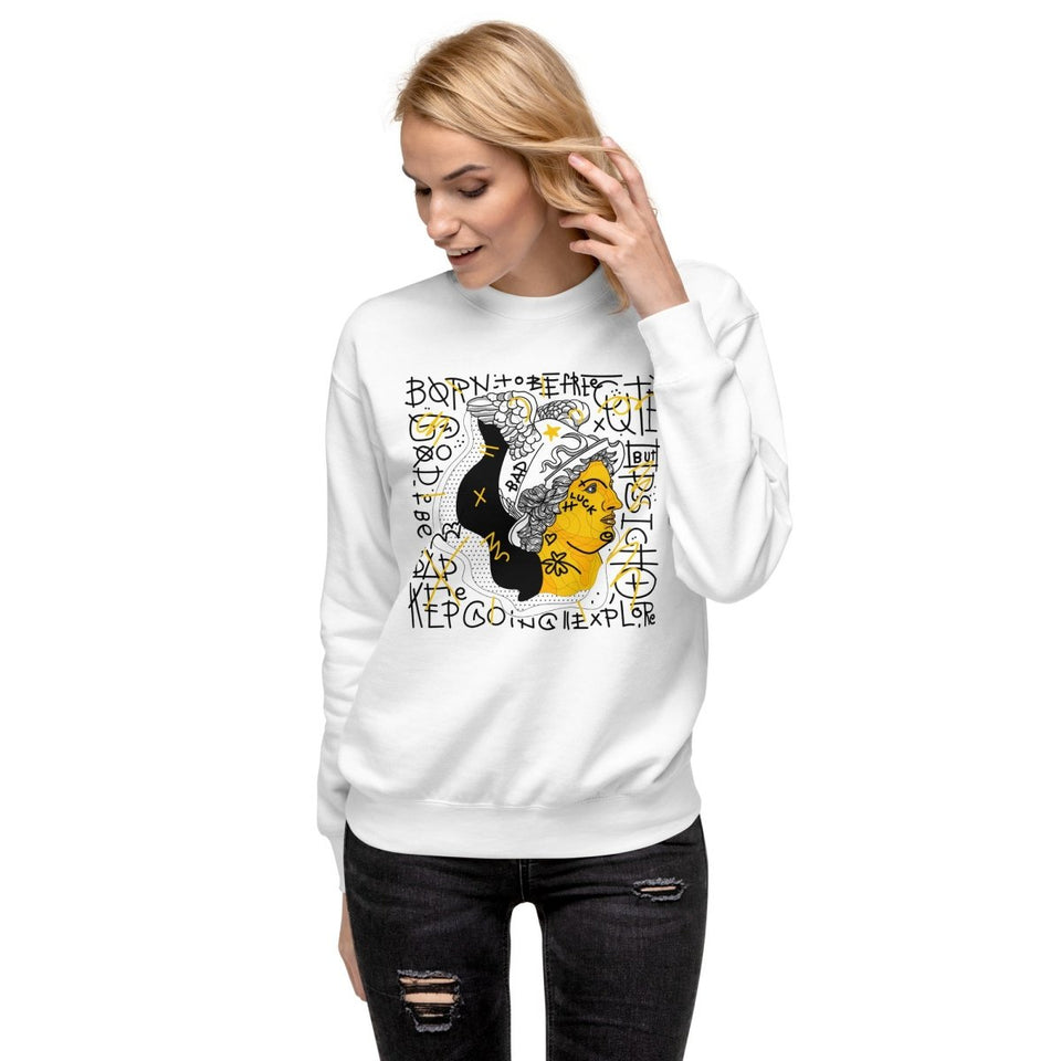 White Hermes Unisex Premium Sweatshirt Cotton Heritage