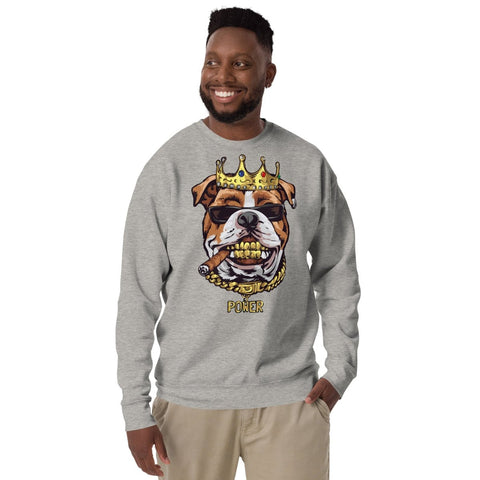 Carbon Grey King Bulldog Unisex Premium Sweatshirt Cotton Heritage