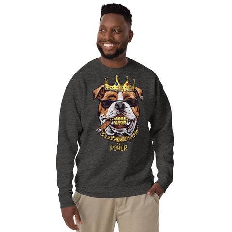 Charcoal Heather King Bulldog Unisex Premium Sweatshirt Cotton Heritage