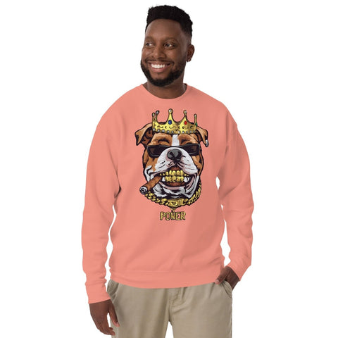 Dusty Rose King Bulldog Unisex Premium Sweatshirt Cotton Heritage