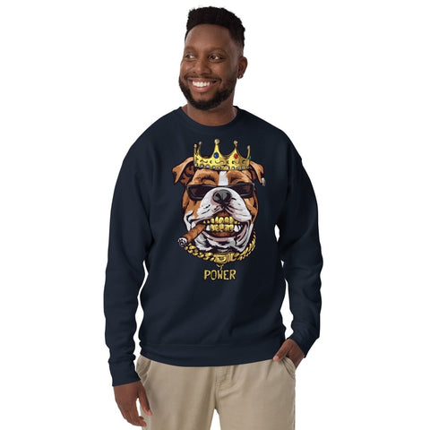 Navy Blazer King Bulldog Unisex Premium Sweatshirt Cotton Heritage