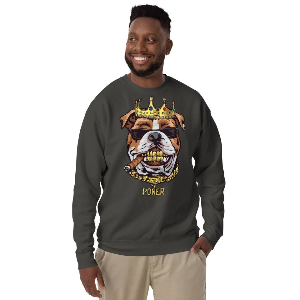 Vintage Black King Bulldog Unisex Premium Sweatshirt Cotton Heritage