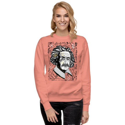 Dusty Rose Modern Einstein Unisex Premium Sweatshirt Cotton Heritage