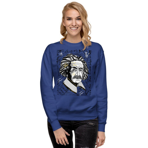 Navy Blazer Modern Einstein Unisex Premium Sweatshirt Cotton Heritage