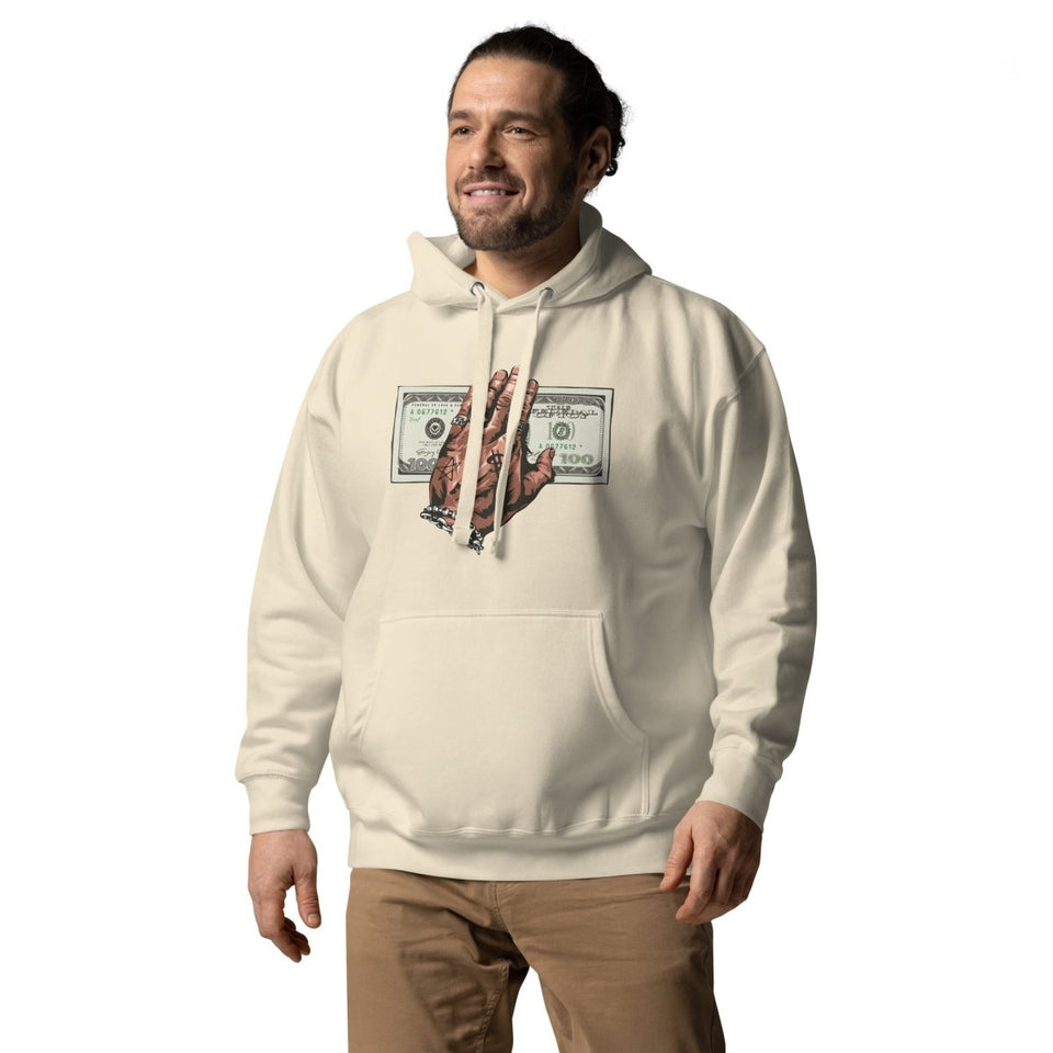 Bone Tattooed Hand Holding Cash Unisex Premium Hoodie Cotton Heritage