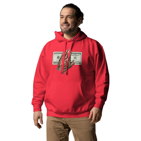 Team Red Tattooed Hand Holding Cash Unisex Premium Hoodie Cotton Heritage