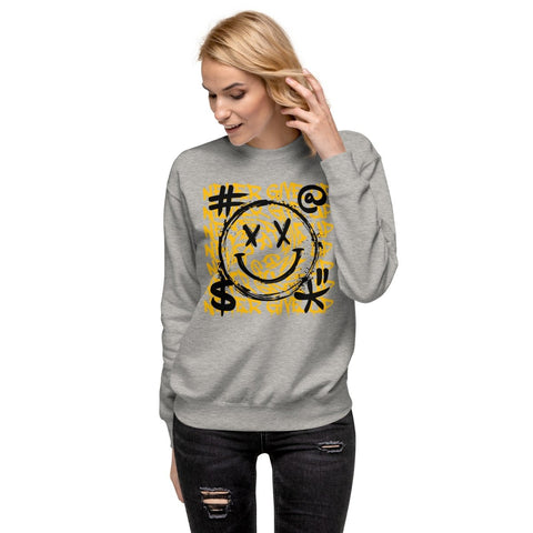 Carbon Grey Urban Smile Unisex Premium Sweatshirt Cotton Heritage