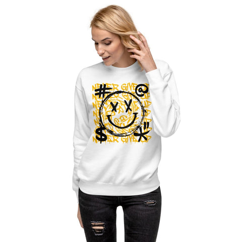 White Urban Smile Unisex Premium Sweatshirt Cotton Heritage