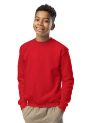 Red 18000B Youth Crew Neck Sweatshirt Gildan