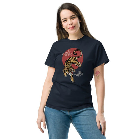 Navy Asian Tiger Unisex Classic Tee Gildan