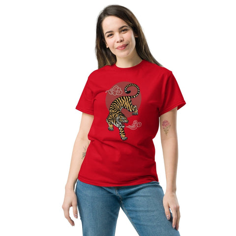 Red Asian Tiger Unisex Classic Tee Gildan