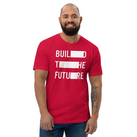 Red Build The Future Men's Fitted T-Shirt Next Level