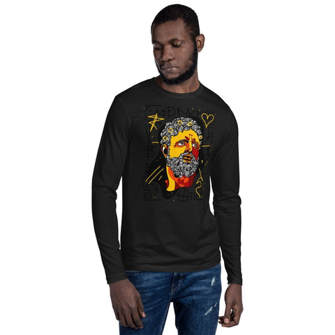 Black Hercules Men's Fitted Long Sleeve Shirt Next Level