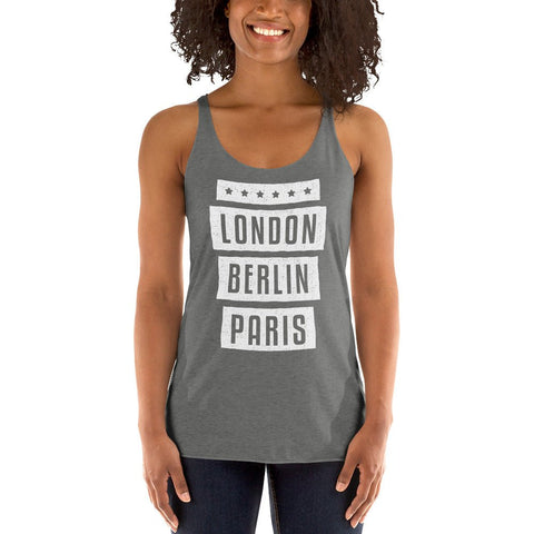 Premium Heather London Berlin Paris Womens Racerback Tank Top Next Level