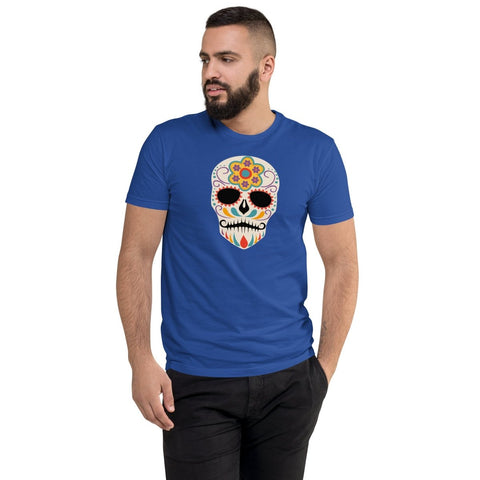 Royal Blue Mexican Ornamental Skull Mens Fitted T-Shirt Next Level