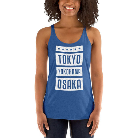 Vintage Royal Tokyo Yokohama Osaka Womens Racerback Tank Top Next Level