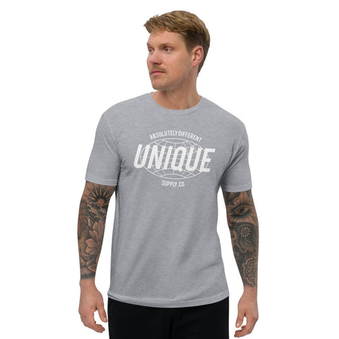 Heather Grey Unique Men's Fitted T - Shirt Next Level