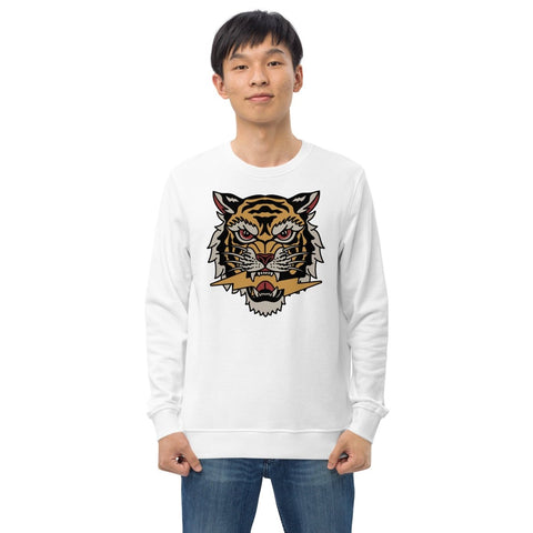 White Asian Tiger Face Unisex Organic Sweatshirt SOL'S