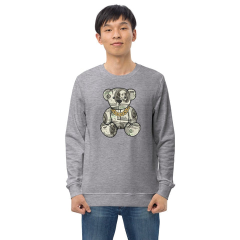 Grey Melange Dollar Teddy Bear Unisex Organic Sweatshirt SOL'S