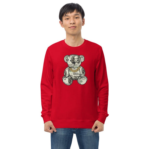 Red Dollar Teddy Bear Unisex Organic Sweatshirt SOL'S