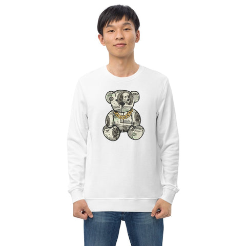 White Dollar Teddy Bear Unisex Organic Sweatshirt SOL'S