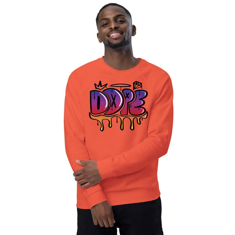 Burnt Orange Dope Graffiti Unisex Organic Raglan Sweatshirt SOL'S