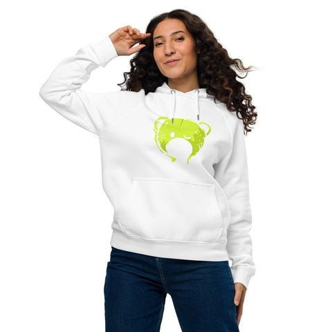 White Graffiti Teddy Bear Unisex Eco Raglan Hoodie SOL'S