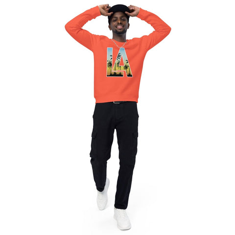 Burnt Orange Los Angeles LA Unisex Organic Raglan Sweatshirt SOL'S