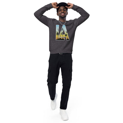 Charcoal Melange Los Angeles LA Unisex Organic Raglan Sweatshirt SOL'S