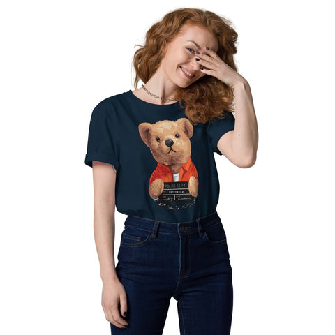 French Navy Bear Doll Mugshot Unisex Organic Cotton T-Shirt Stanley/Stella