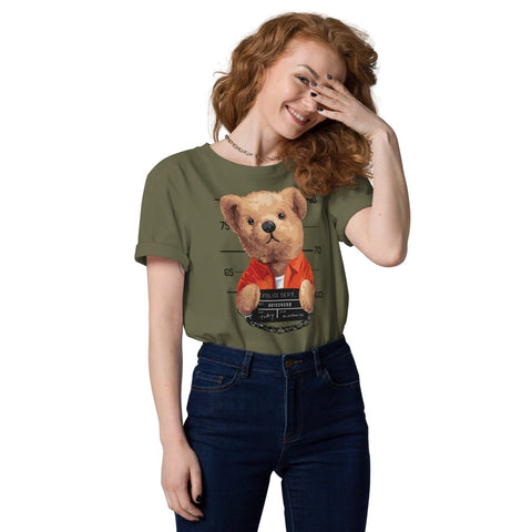 Khaki Bear Doll Mugshot Unisex Organic Cotton T-Shirt Stanley/Stella