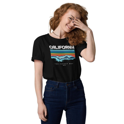 Black California Waves Unisex Organic Cotton T-Shirt Stanley/Stella