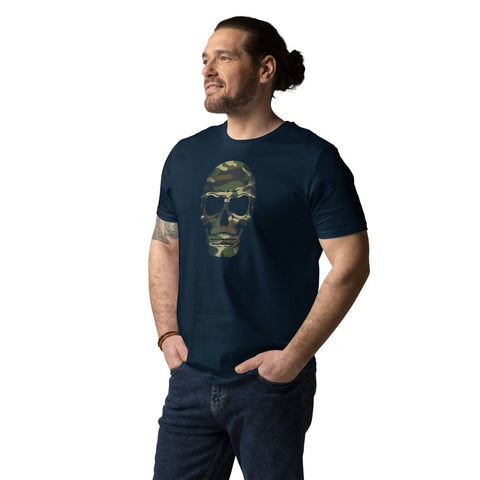 French Navy Camouflage Skull Unisex Organic Cotton T-Shirt Stanley/Stella