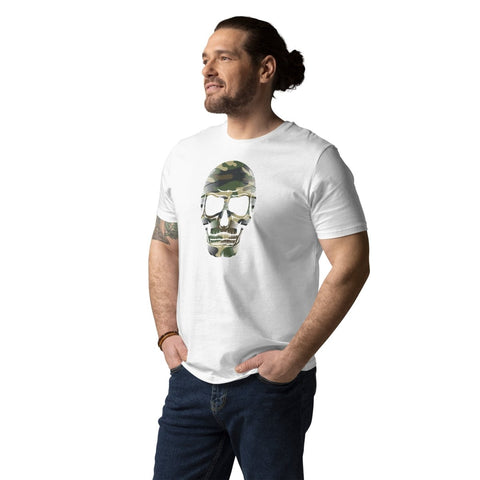 White Camouflage Skull Unisex Organic Cotton T-Shirt Stanley/Stella