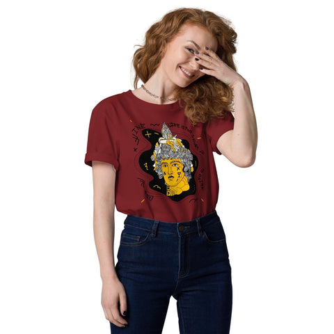 Burgundy Dionysus Bacchus Unisex Organic Cotton T - Shirt Stanley/Stella