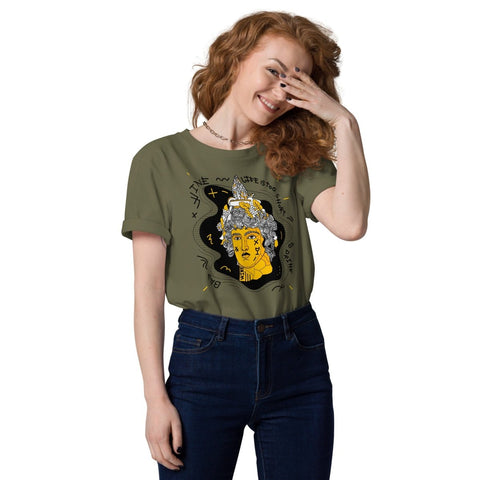 Khaki Dionysus Bacchus Unisex Organic Cotton T - Shirt Stanley/Stella