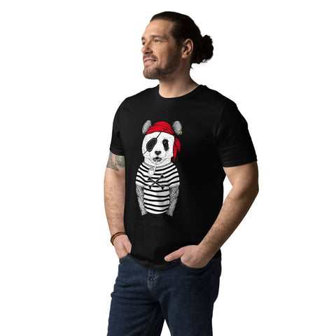 Black Panda Pirate T-shirt Stanley/Stella