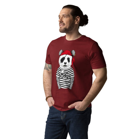 Burgundy Panda Pirate T-shirt Stanley/Stella