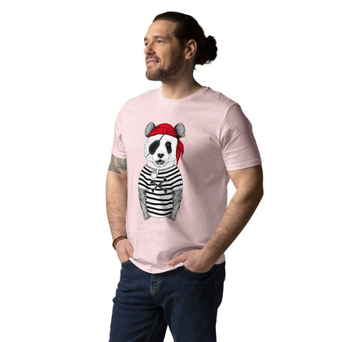 Cotton Pink Panda Pirate T-shirt Stanley/Stella