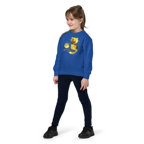 Modern Art Cat Youth Crew Neck Sweatshirt