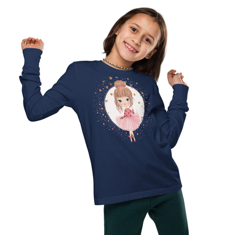 Little Ballerina Girl Youth Long Sleeve Tee